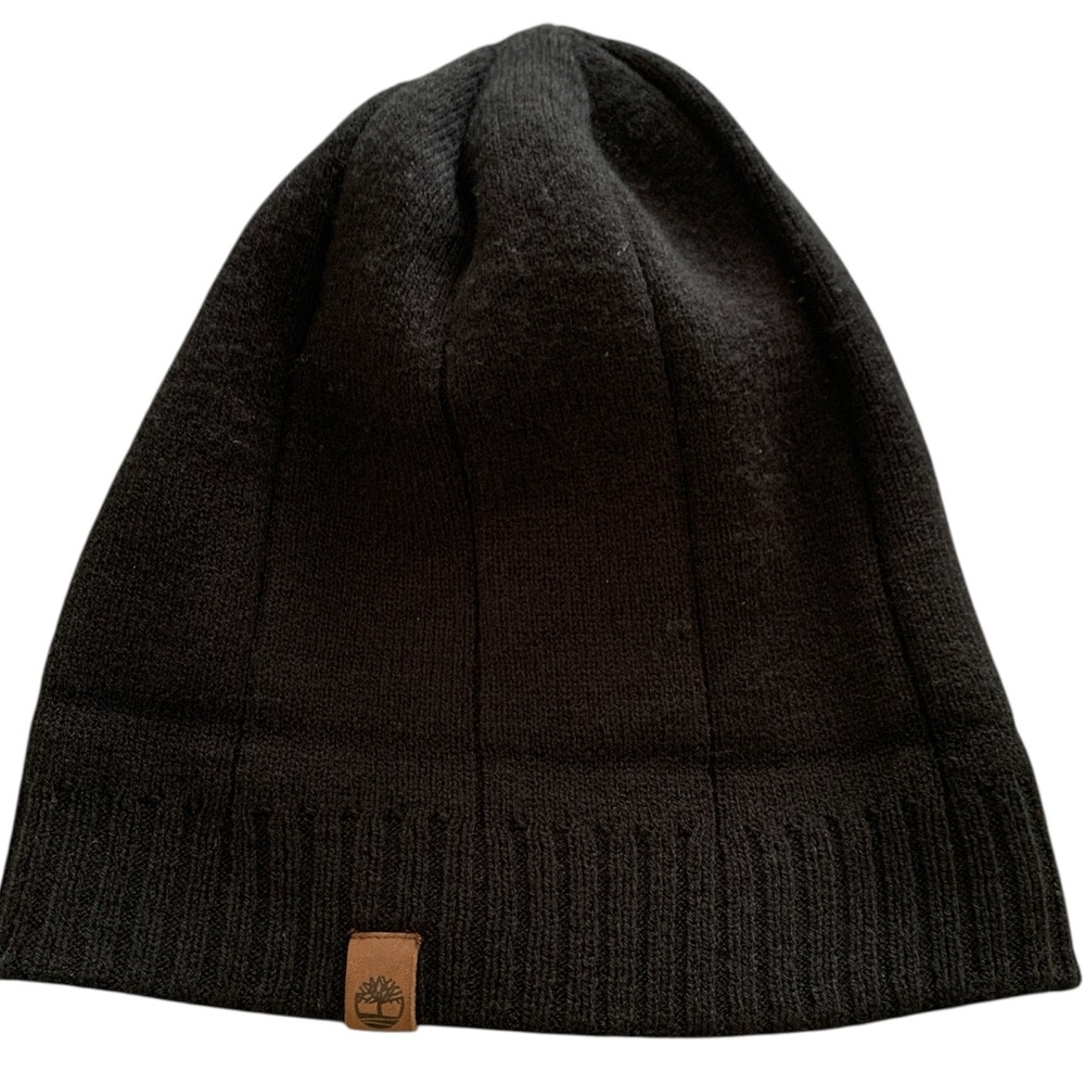 Timberland beanie hat VINTAGE black knit classic style logo winter activewear